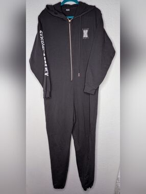 Savage Fenty One-piece Long Sleeve Jumpsuit Womens XL Gray Fleece Hooded Zip Up